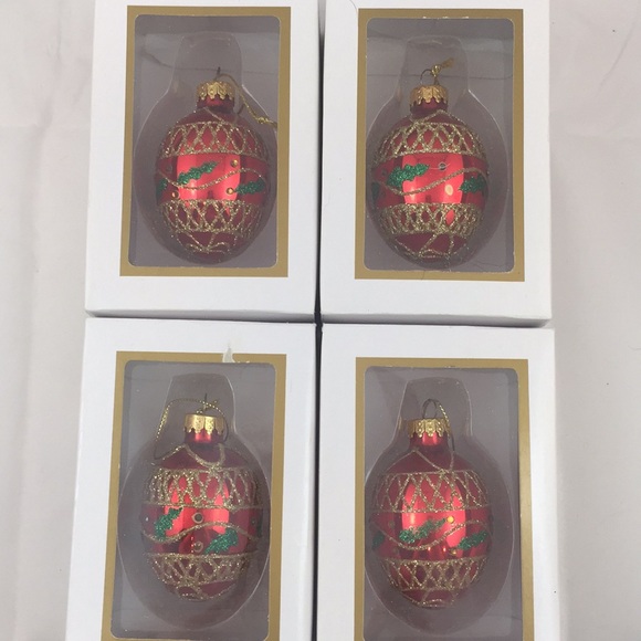 Vintage GKI/Bethlehem Glass Egg shaped embellished Christmas Ornament - Picture 8 of 8